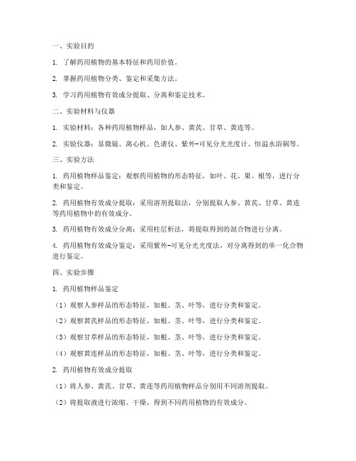 药用植物学实验报告