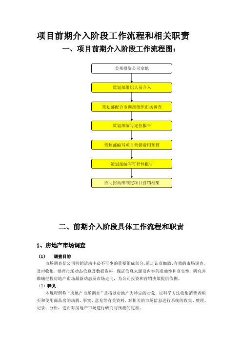 项目前期介入阶段工作流程和相关职责