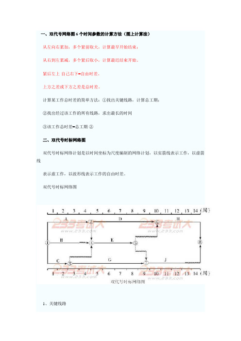 双代号网络图6个时间参数的计算方法