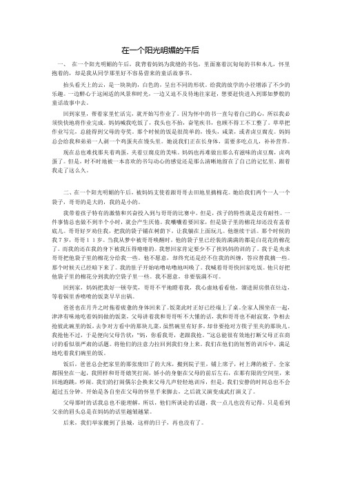 在一个阳光明媚的午后