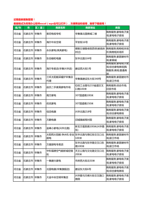 2020新版河北省石家庄市辛集市家用电器工商企业公司商家名录名单黄页联系方式大全226家