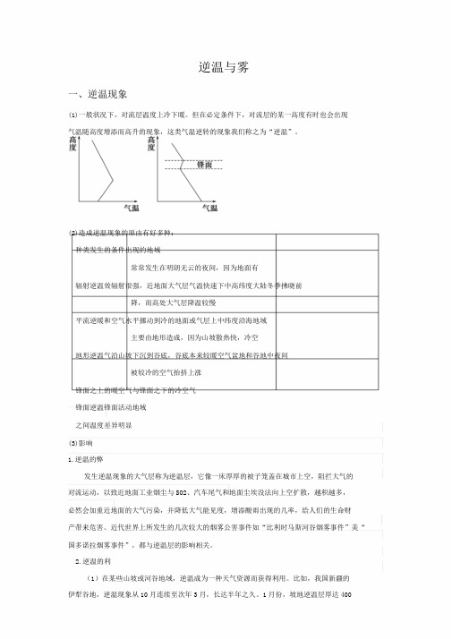 逆温与雾专题总结复习