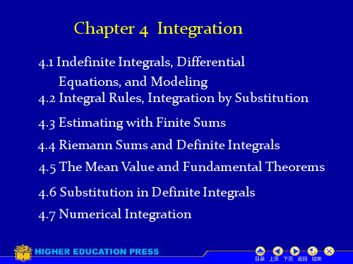 托马斯微积分课件4.2 Intergal Rules; Integration by substitution