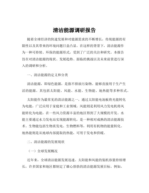 清洁能源调研报告