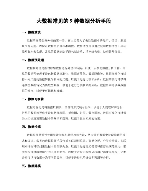 大数据常见的9种数据分析手段