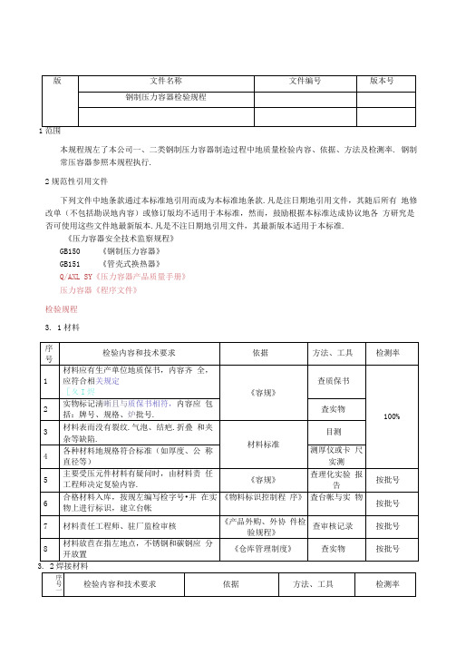 钢制压力容器检验规程(整理)