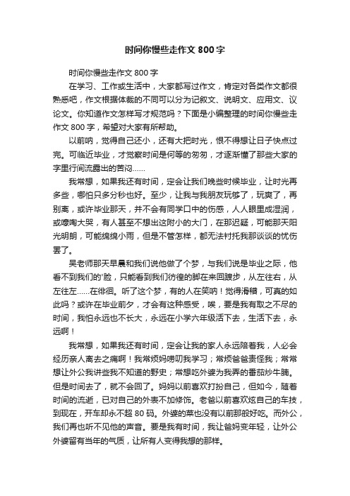 时间你慢些走作文800字