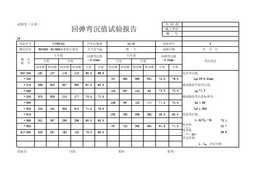 回弹弯沉实验报告