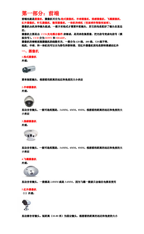 监控产品简要分类说明