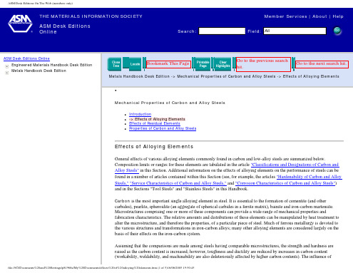 effects of alloying elements