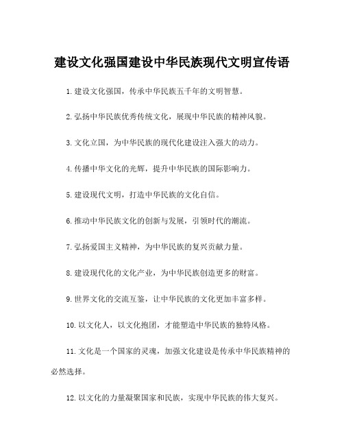 建设文化强国建设中华民族现代文明宣传语