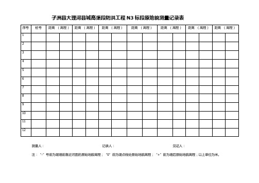 原地貌测量记录表