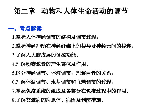 高中生物必修三第二章动物和人体生命活动的调节