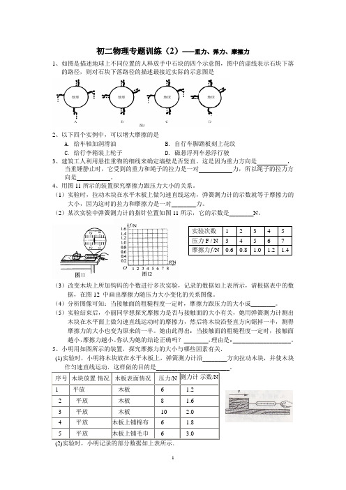 初二物理专题训练——力