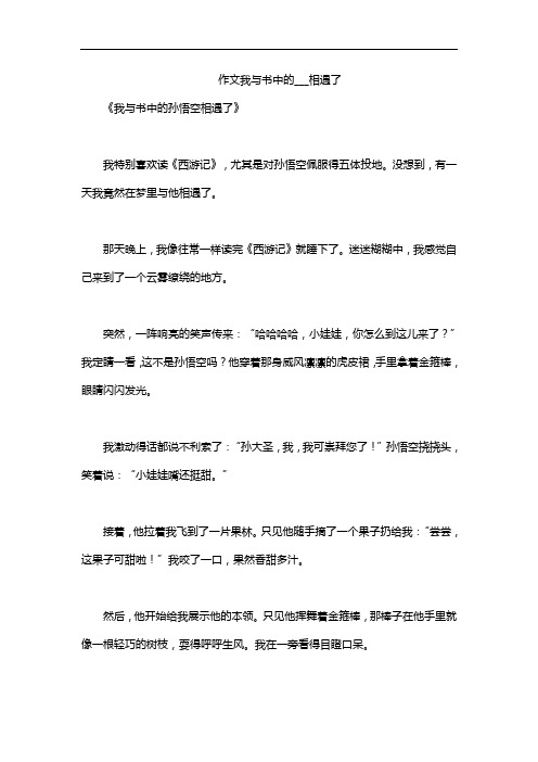 作文我与书中的___相遇了