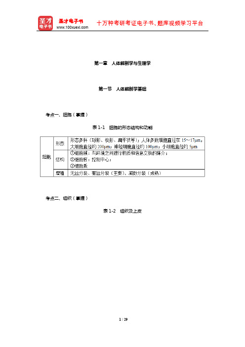 2020全国卫生专业技术资格考试《放射医学技术(师)考试》考点手册(人体解剖学与生理学)