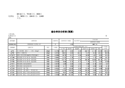 化粪池预算大全