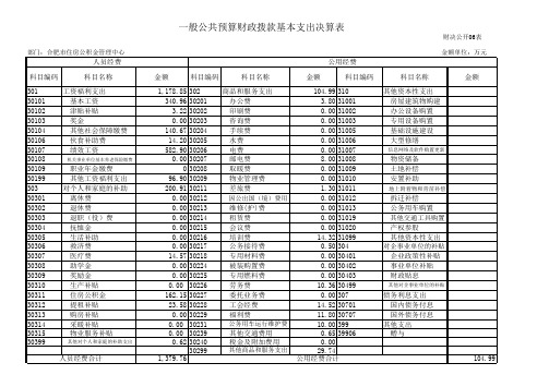 一般公共预算财政拨款基本支出决算表