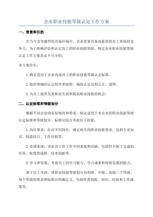 企业职业技能等级认定工作方案