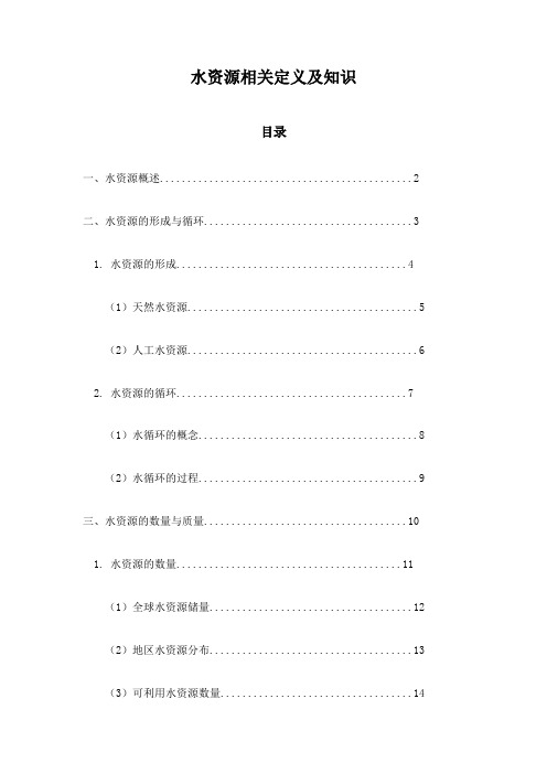 水资源相关定义及知识