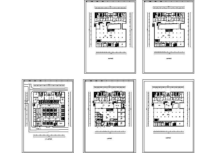 某大型商场商铺全套建筑施工设计cad图纸（含四层平面图）