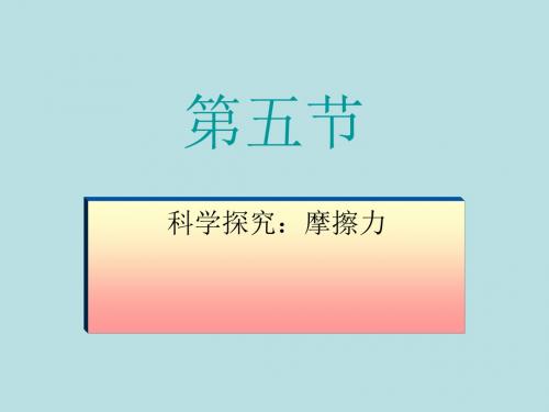 科学探究：摩擦力 PPT课件 沪科版