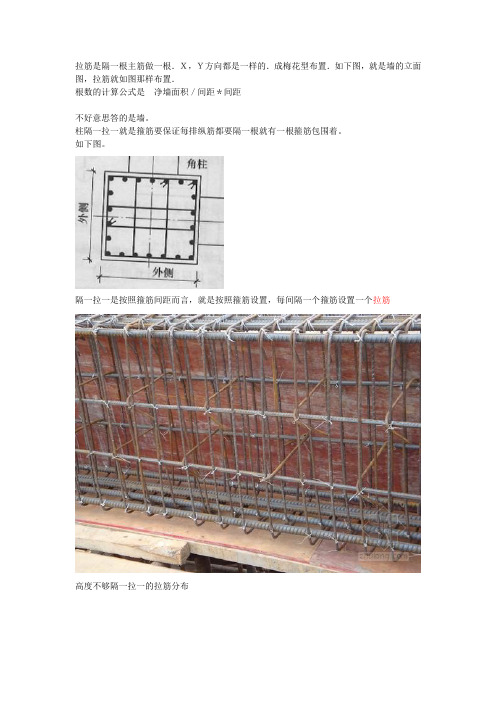 钢筋隔一拉一梅花型布置