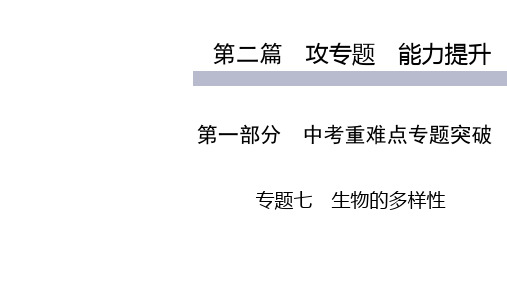 2020届九年级中考人教版生物(四川)复习课件：第2篇 第1部分 专题7生物的多样性 (共18张PP