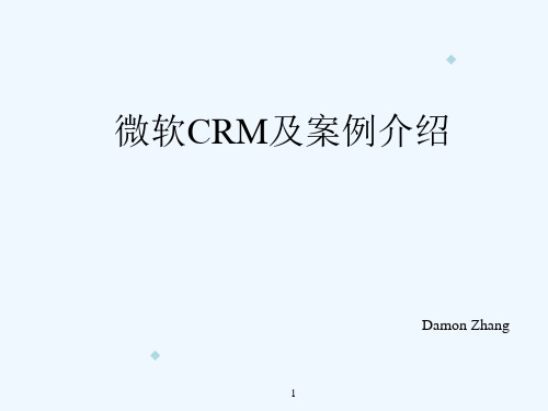 微软CRM介绍及案例讲解