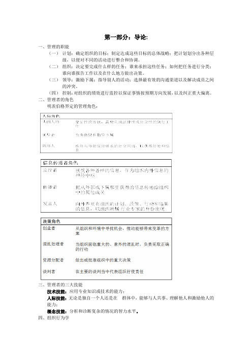 (完整版)组织行为学期末复习重点笔记(罗宾斯版)