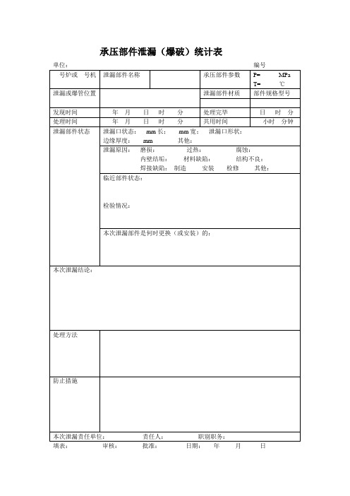 发电厂九大技术监督(金属 监督报表)