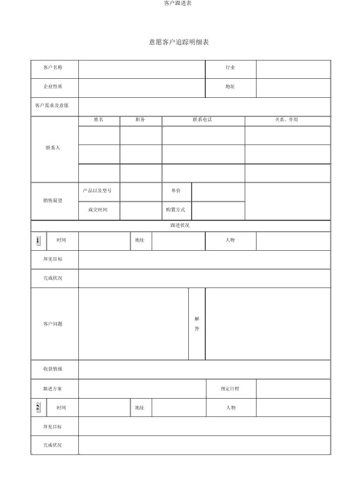 客户跟进表