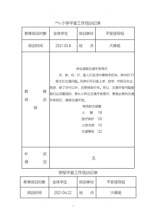 学校安全培训记录11篇