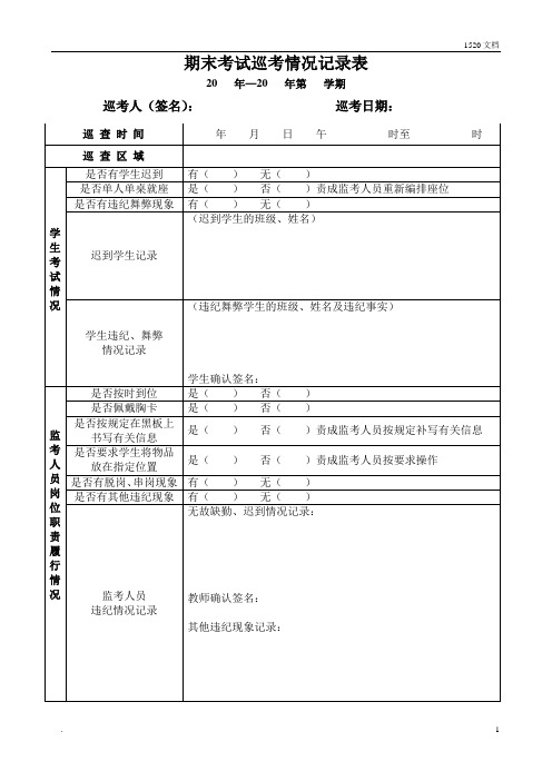 巡考情况记录表