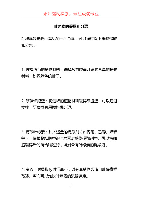 叶绿素的提取和分离 (2)