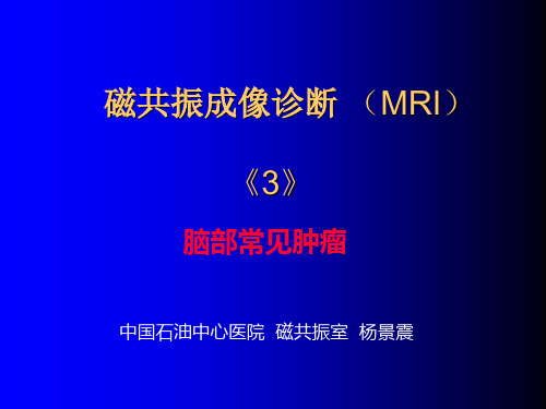 磁共振成像诊断(MRI)脑部常见肿瘤