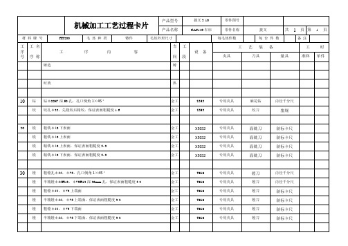 CA6140车床拨叉工艺过程卡片