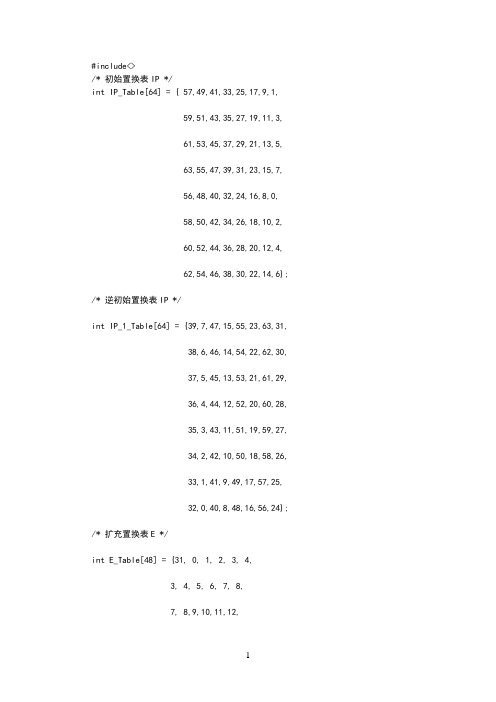 DES源代码C语言实现(简洁易懂)