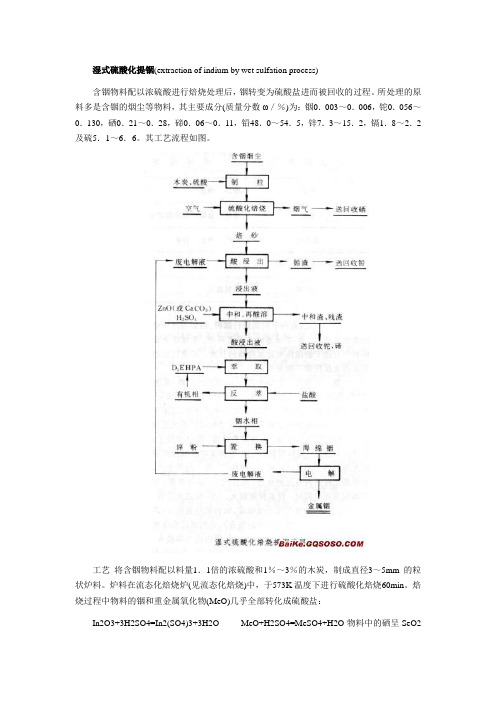 湿式硫酸化提铟