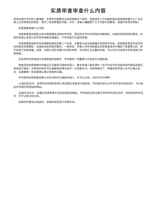 实质审查审查什么内容