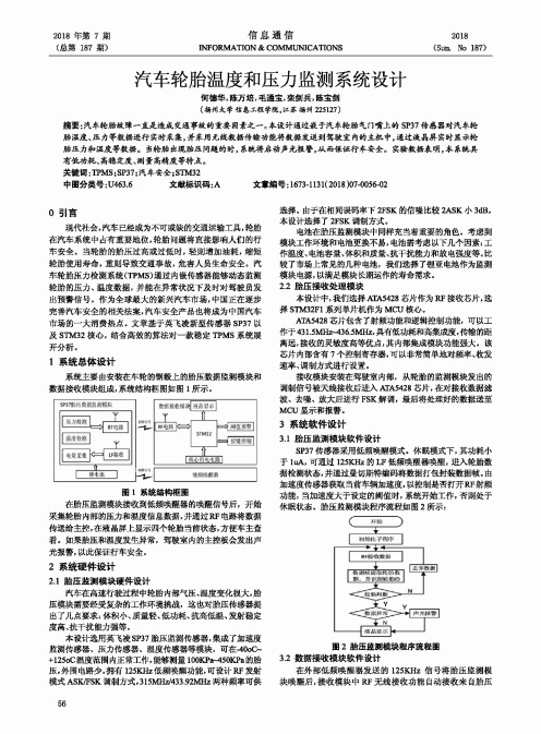 汽车轮胎温度和压力监测系统设计