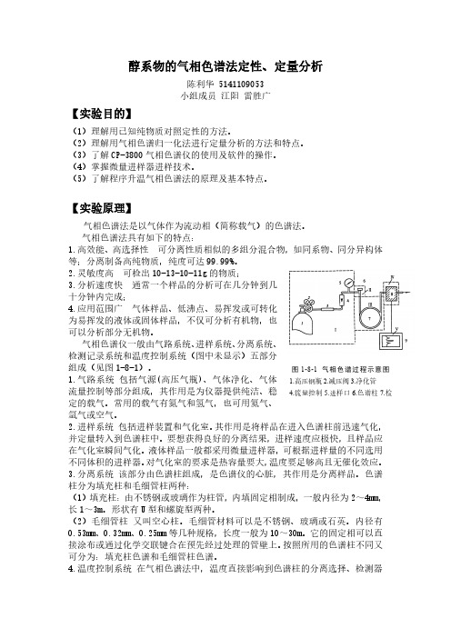 醇系物的气相色谱分析