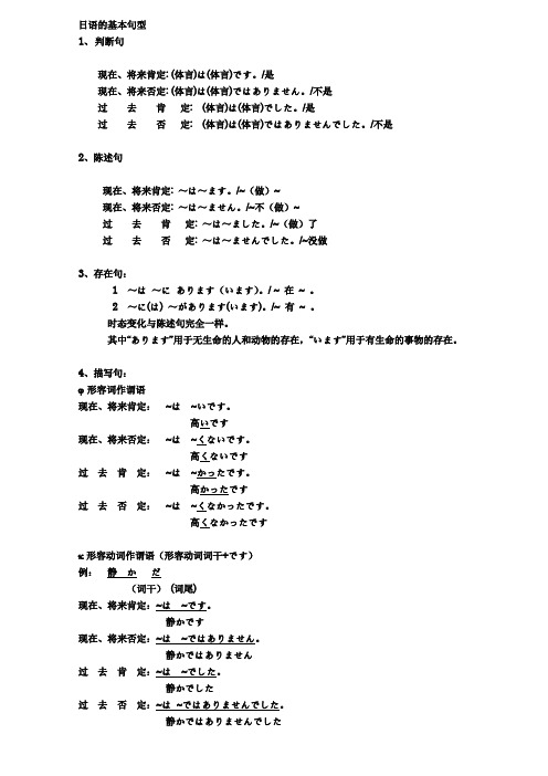 日语基本句型