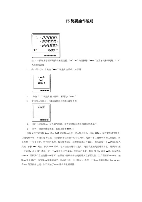 T5简要操作说明