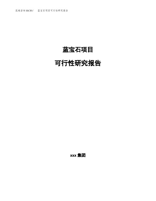 蓝宝石项目可行性研究报告模板