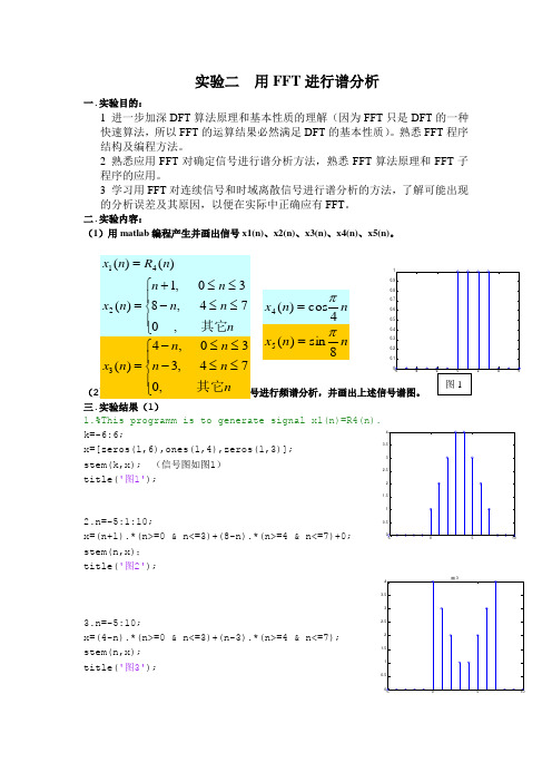 数字信号处理实验报告二与三