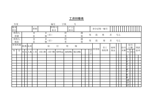 工资扣缴表 (2)