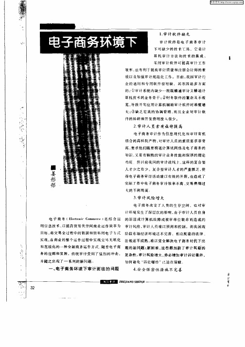 电子商务环境下审计面临的问题及对策