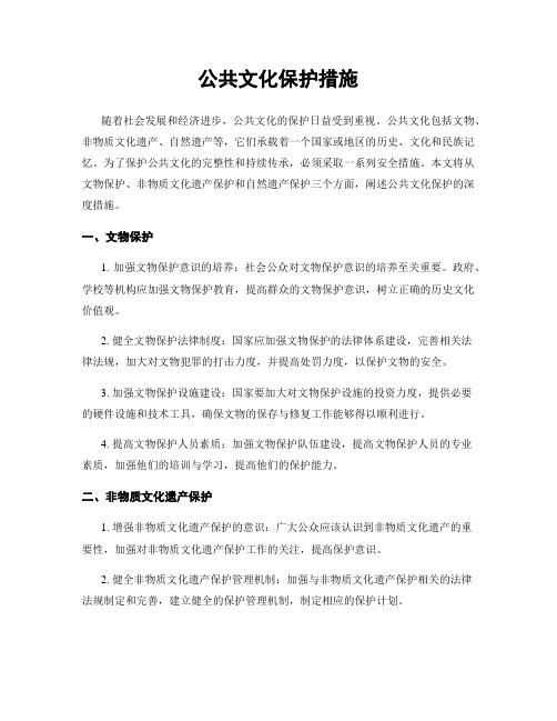 公共文化保护措施