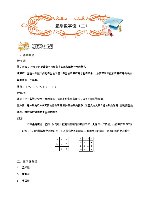 四年级下册数学扩展专题练习-计算综合.复杂数字谜B级.学生版-全国通用